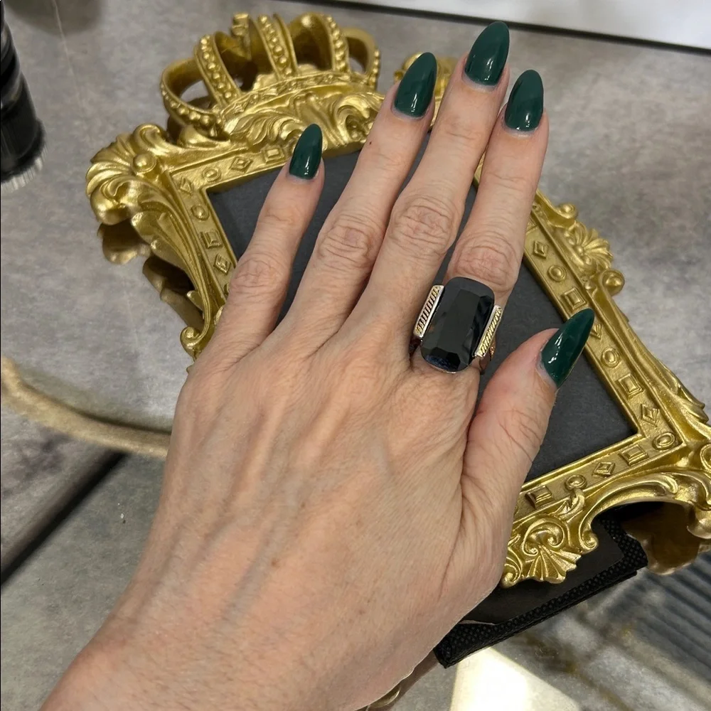Black Tourmaline and 14KGE Statement Ring
